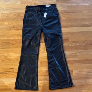 Gap Black Faux Flare Leather Pants
